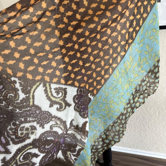 SAACHI Wool Silk Scarf Wrap Shawl  Floral Paisley Print - Picture 5 of 8